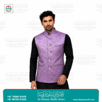 Mint Silver Brocade Sadri Waistcoat for Men