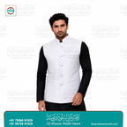Silver Leaf Jacquard Sadri Waistcoat for Men