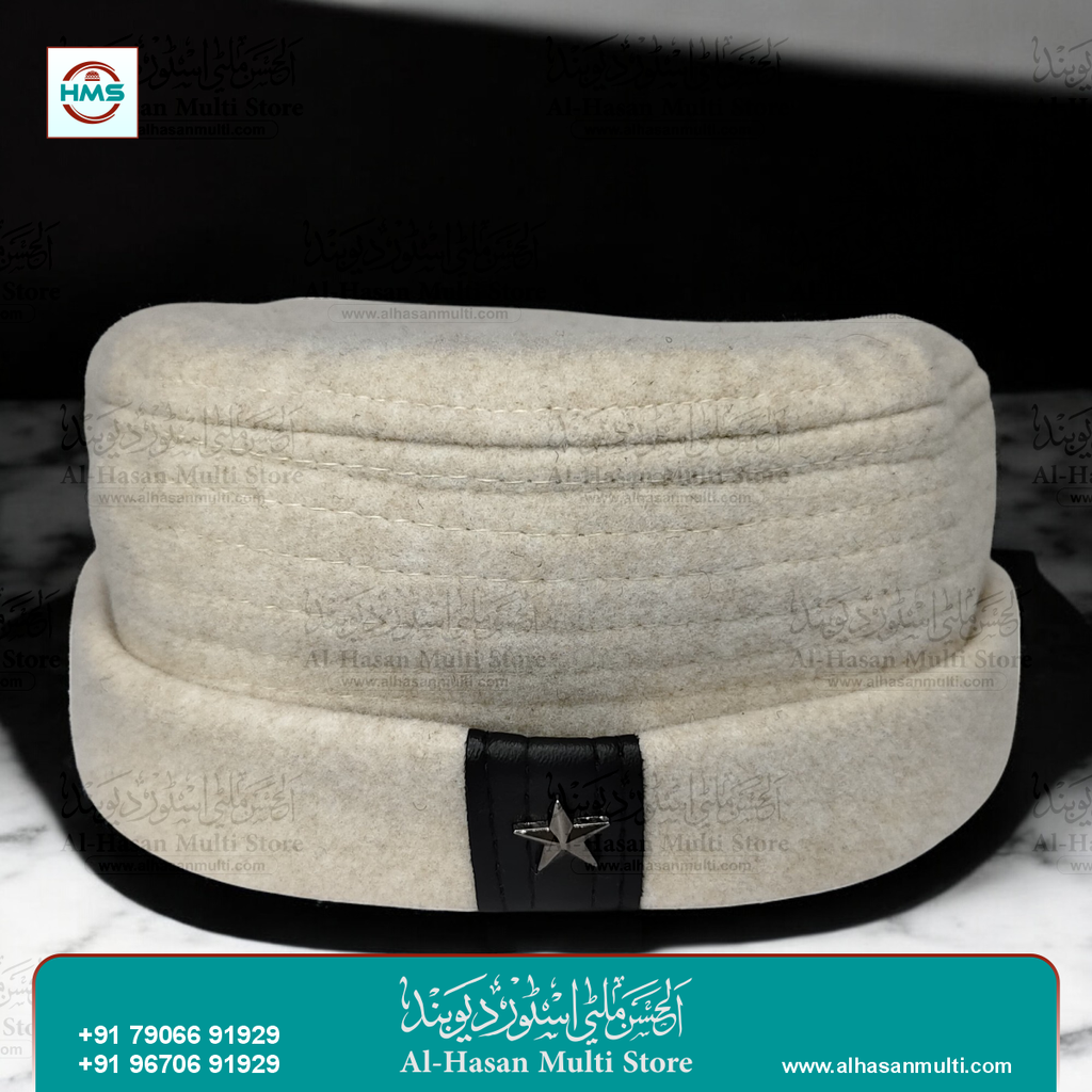 Premium Woolen Chitrali Winter Topi with Star Badge | Traditional Afghan Style Muslim Topi