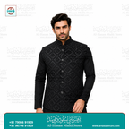 The Midnight Black Geometric Sequined Sadri