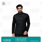 Royal Eggplant Paisley Jacquard Sadri Waistcoat for Men