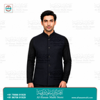 Jet Black Premium Sadri Waistcoat for Men