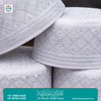 White Lattice Embroidered Muslim Topi