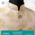 Imperial Gold Motif Jacquard Sadri Waistcoat for Men