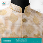 Imperial Gold Motif Jacquard Sadri Waistcoat for Men