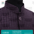 Royal Plum Floral Jacquard Sadri Waistcoat for Men