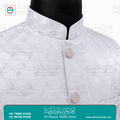 Silver Leaf Jacquard Sadri Waistcoat for Men