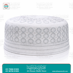 White Silver Embroidered Topi