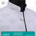 Arctic White Diamond Embroidered Sadri Waistcoat for Men