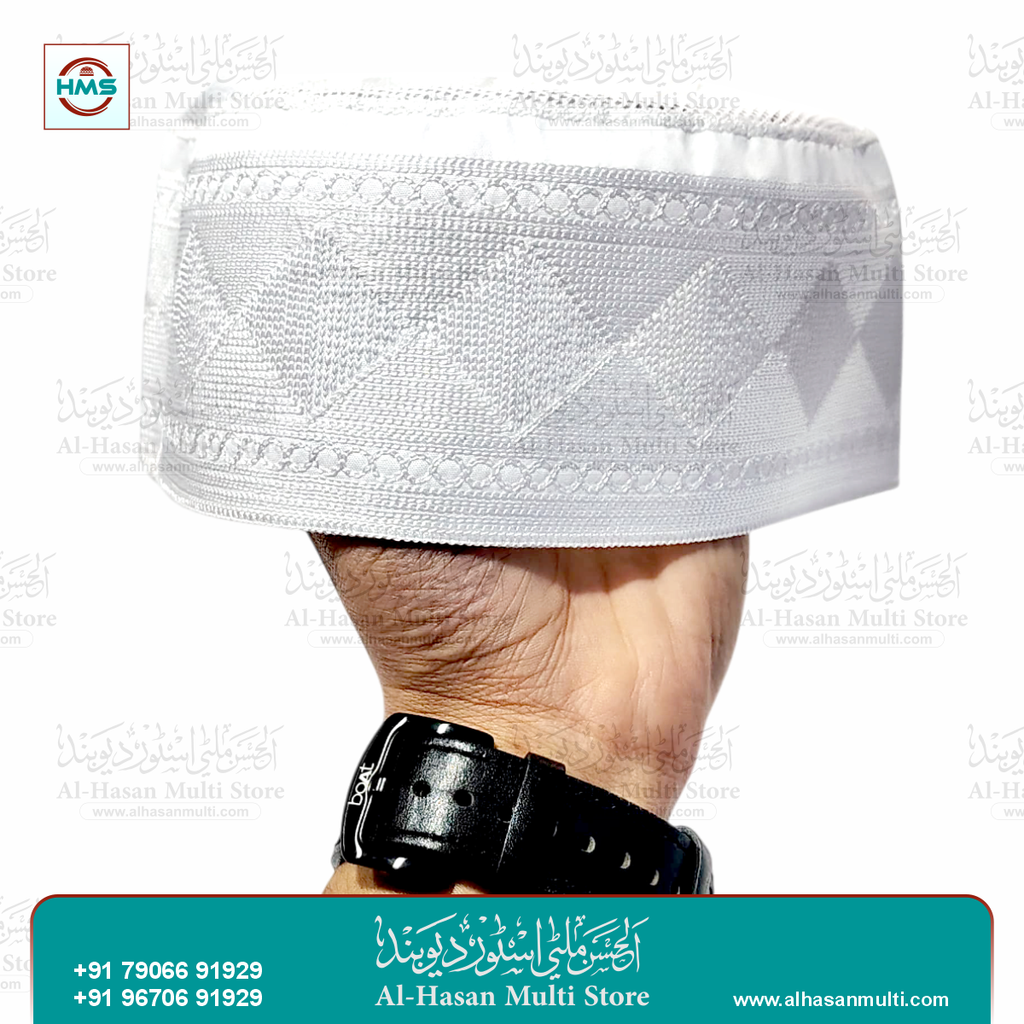 Premium White Mesh Prayer Topi