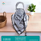 Premium Black & White Palestinian Keffiyeh Rumal