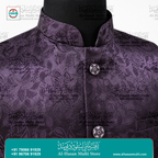 Deep Purple Paisley Embossed Sadri Vest - Premium Jacquard