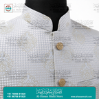 Royal Indigo Floral Jacquard Sadri Waistcoat for Men