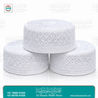 White Diamond Embroidered Prayer Topi