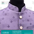 Lilac Mauve Dual Pattern Jacquard Sadri Waistcoat for Men