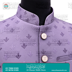 Lilac Mauve Dual Pattern Jacquard Sadri Waistcoat for Men