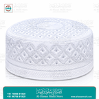 White Diamond Embroidered Prayer Topi