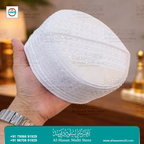 White Ribbed Muslim Prayer Topi