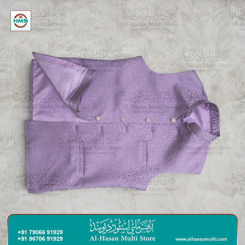 Lavender Mist Floral Jacquard Sadri Waistcoat for Men