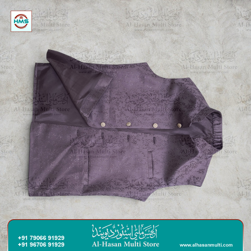 Mint Silver Brocade Sadri Waistcoat for Men