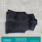Noir Sequin Diamond Jacquard Sadri Waistcoat for Men
