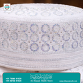 White Silver Embroidered Topi