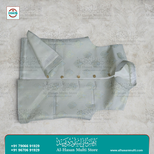 Royal Indigo Floral Jacquard Sadri Waistcoat for Men