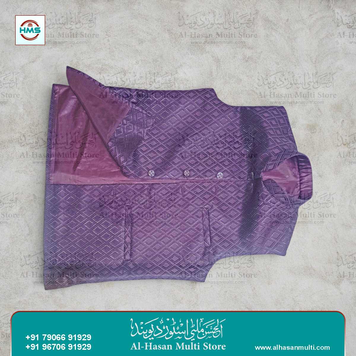 The Royal Plum Geometric Jacquard Sadri